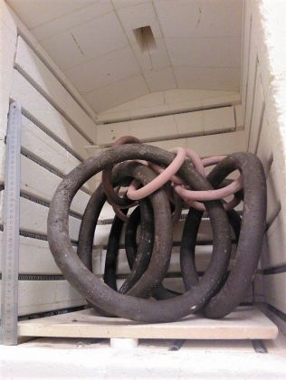 Big sculpture in kiln